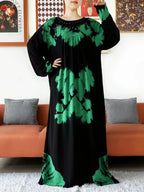 Latest Party Dress Tie-dry Printed Cotton Women Boho Maxi Dress Casual Holiday Fashion Party Dresses Indie Folk African Vestidos