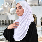 Diamond Malay Undercap Muslim Women Solid Color Inner Scarf Islamic Instant Hijab Ladies Cap Crystal Hemp Bonnet Hat 80*55cm