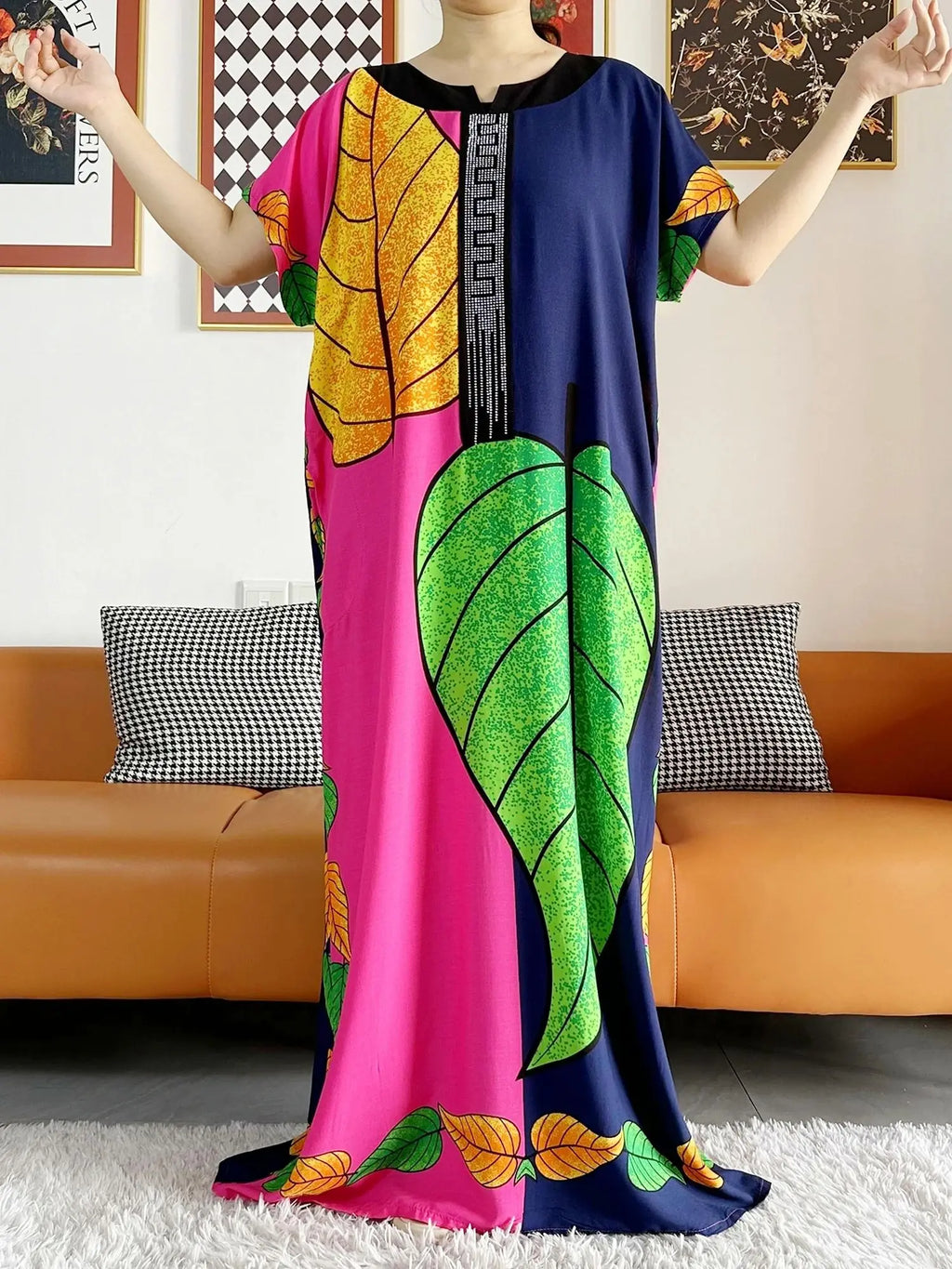 High Grade Design Dubai Women Abaya Long Sleeve Autumn  Dress Cotton With Big Scarf Boubou Maxi Islam Women Dress African Abaya