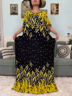 Abayas For Women 2025 Printed Cotton Soft Loose Fit Femme Robe African Islam Nigeria Dresses With 160x80 Tassels Shawl Sacrf