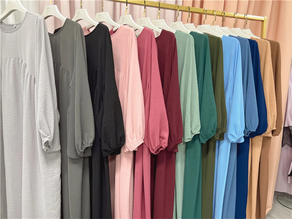 Eid Plain Modest Khimar Abaya Dubai 2024 Muslim Islam Arabic Palestine Abayas For Women Kaftan Dress Caftan Robe Femme Musulmane