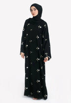 Stylish Muslim Islamic Abaya for Women Light Green Floral Embroidery Delicate Cuffs Ideal for UAE Saudi Arabia Qatar