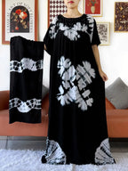 Latest Party Dress Tie-dry Printed Cotton Women Boho Maxi Dress Casual Holiday Fashion Party Dresses Indie Folk African Vestidos