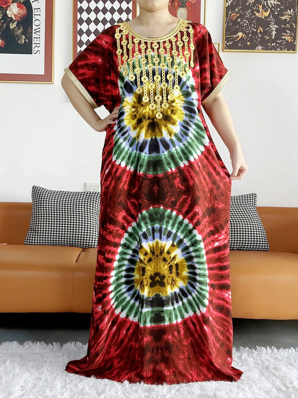 New Style African Summer Short Sleeve Dashiki Dresses Flora Loose Boubou Maxi Islam Women Casual Dress African Abaya Clothes