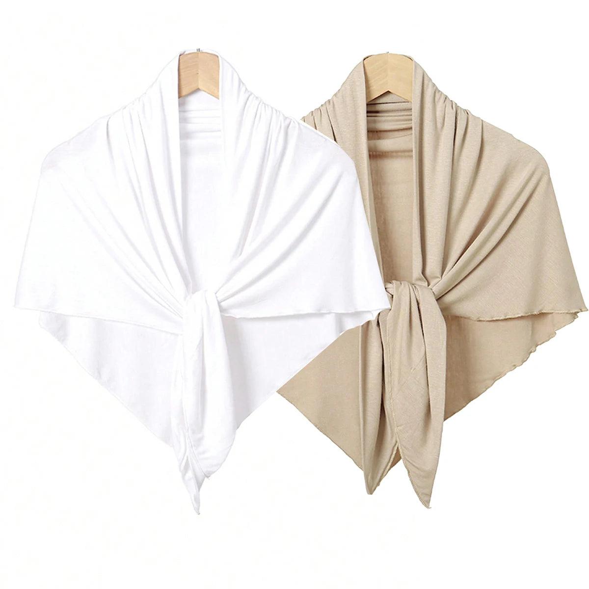 Solid Color Cotton Triangle Scarf Muslim Hijab Shawls Woman Soft Wraps Lady Fashion Causal Turban Islamic Jersey Headband