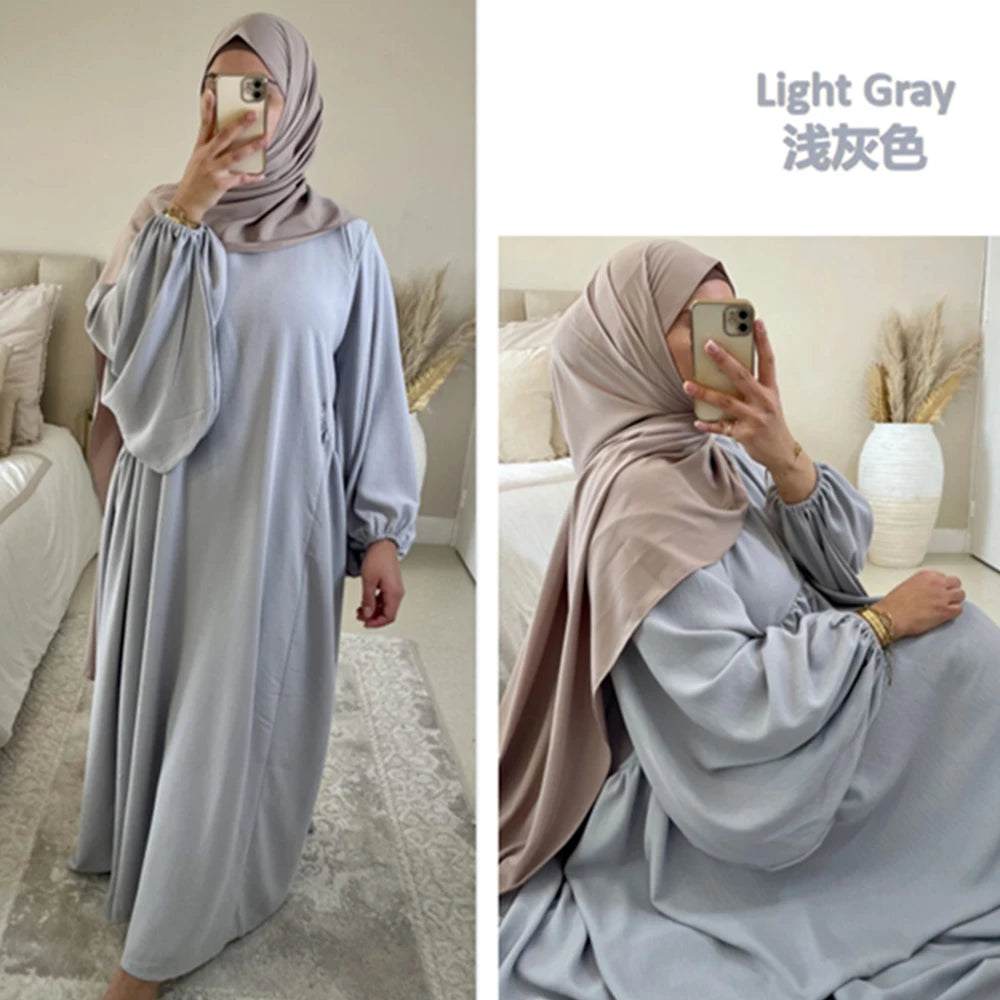 Eid Plain Modest Khimar Abaya Dubai 2024 Muslim Islam Arabic Palestine Abayas For Women Kaftan Dress Caftan Robe Femme Musulmane
