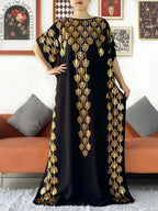 2024 Party Abaya Dress With Big Scarf Dubai Turkey Kaftan Muslim Loose  Abaya Women African Casual Maxi  Gold Stamping  Robe