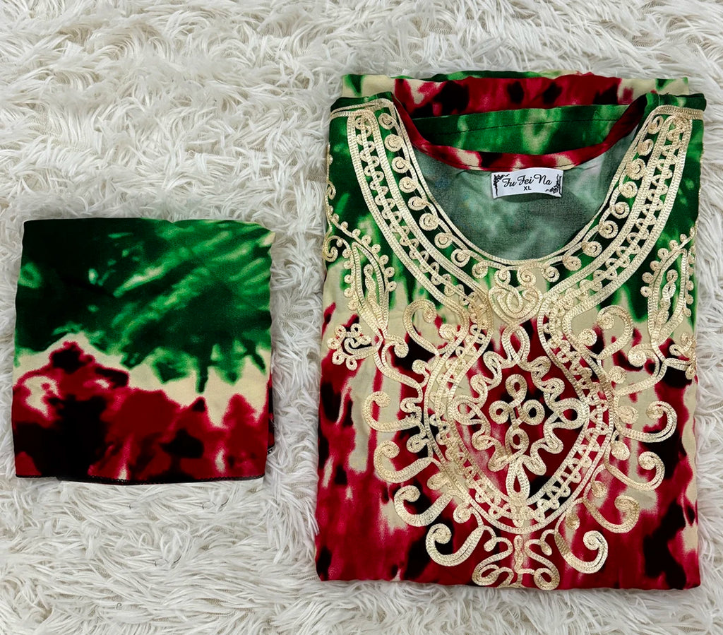 2024 Muslim Cotton Abayas For Women Appliques Printed Caftan Marocaine Femme Robe Boubou African Islam Dresses With Headscarf