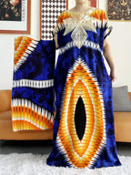 High Grade Design Dubai Women Abaya Long Sleeve Autumn  Dress Cotton With Big Scarf Boubou Maxi Islam Women Dress African Abaya