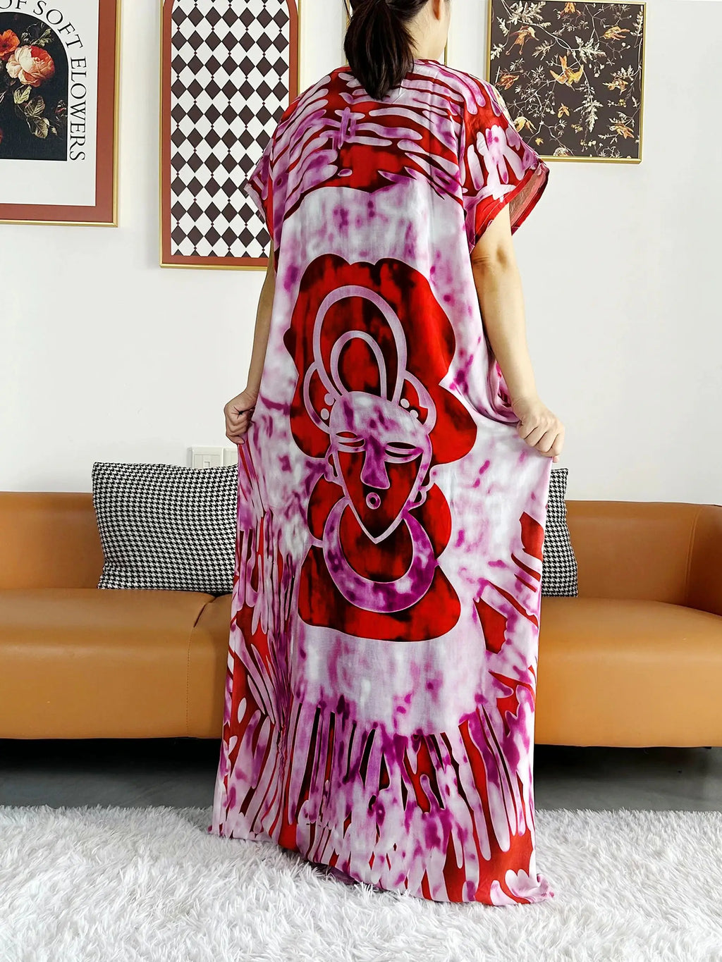New Style African Summer Short Sleeve Dashiki Dresses Flora Loose Boubou Maxi Islam Women Casual Dress African Abaya Clothes
