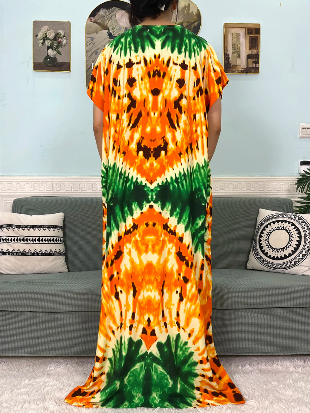 2024 Muslim Cotton Abayas For Women Appliques Printed Caftan Marocaine Femme Robe Boubou African Islam Dresses With Headscarf