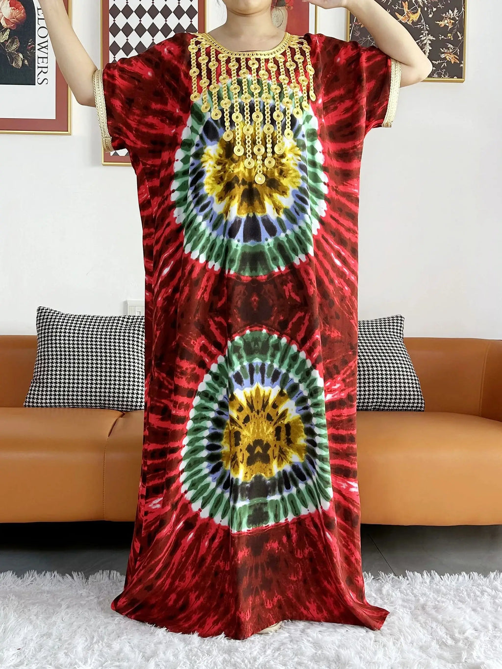 New Style African Summer Short Sleeve Dashiki Dresses Flora Loose Boubou Maxi Islam Women Casual Dress African Abaya Clothes