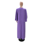 Clothes for Muslim Women Autumn Fashion Muslim Long Sleeve V-neck Kaftan Long Maxi Dress Outfits Muslim Dress Women Dubai Abaya