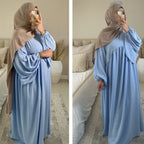 Eid Plain Modest Khimar Abaya Dubai 2024 Muslim Islam Arabic Palestine Abayas For Women Kaftan Dress Caftan Robe Femme Musulmane