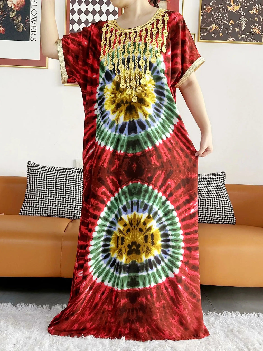 New Style African Summer Short Sleeve Dashiki Dresses Flora Loose Boubou Maxi Islam Women Casual Dress African Abaya Clothes
