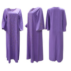 Clothes for Muslim Women Autumn Fashion Muslim Long Sleeve V-neck Kaftan Long Maxi Dress Outfits Muslim Dress Women Dubai Abaya