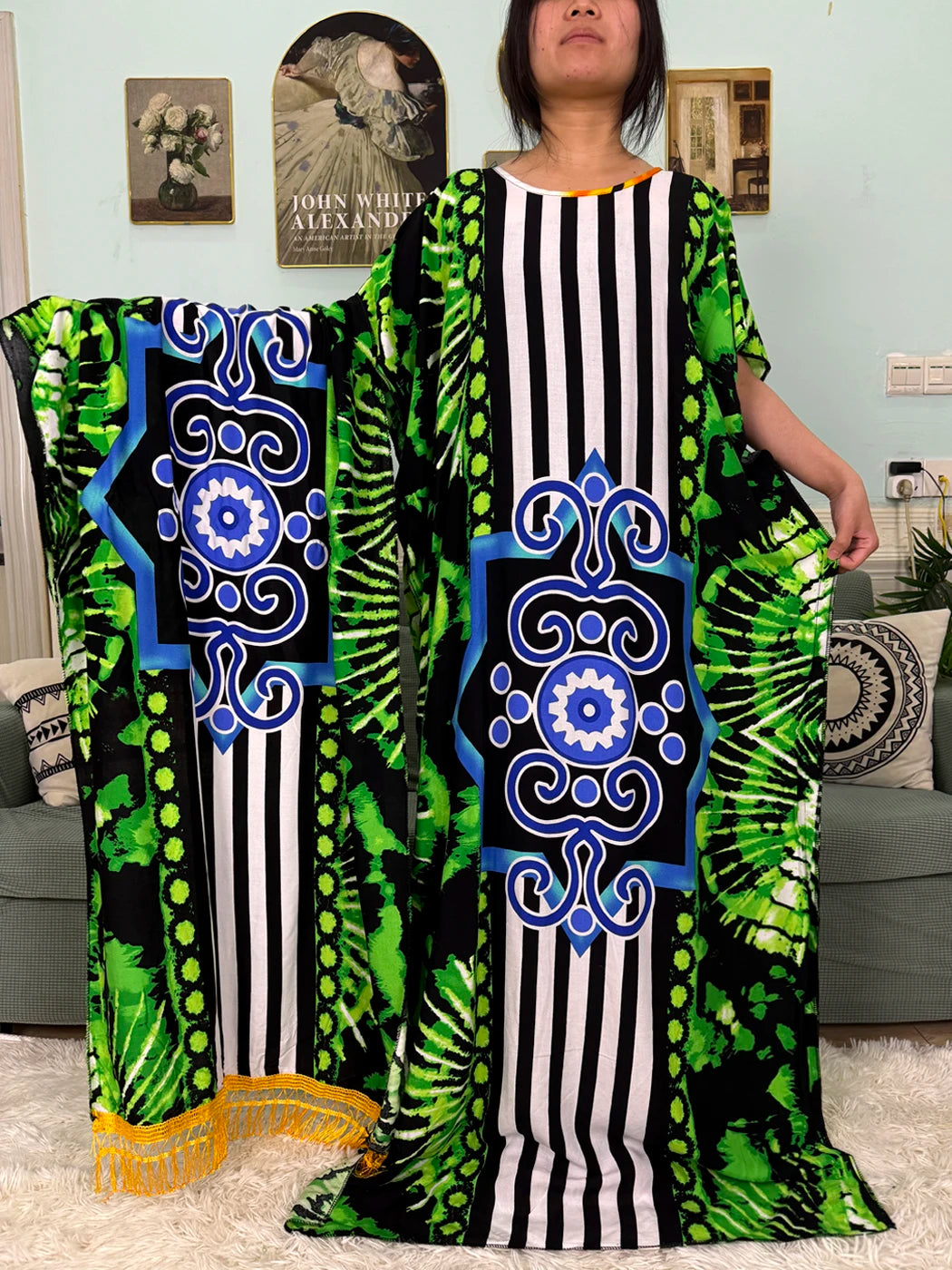 Abayas For Women 2025 Printed Cotton Soft Loose Fit Femme Robe African Islam Nigeria Dresses With 160x80 Tassels Shawl Sacrf