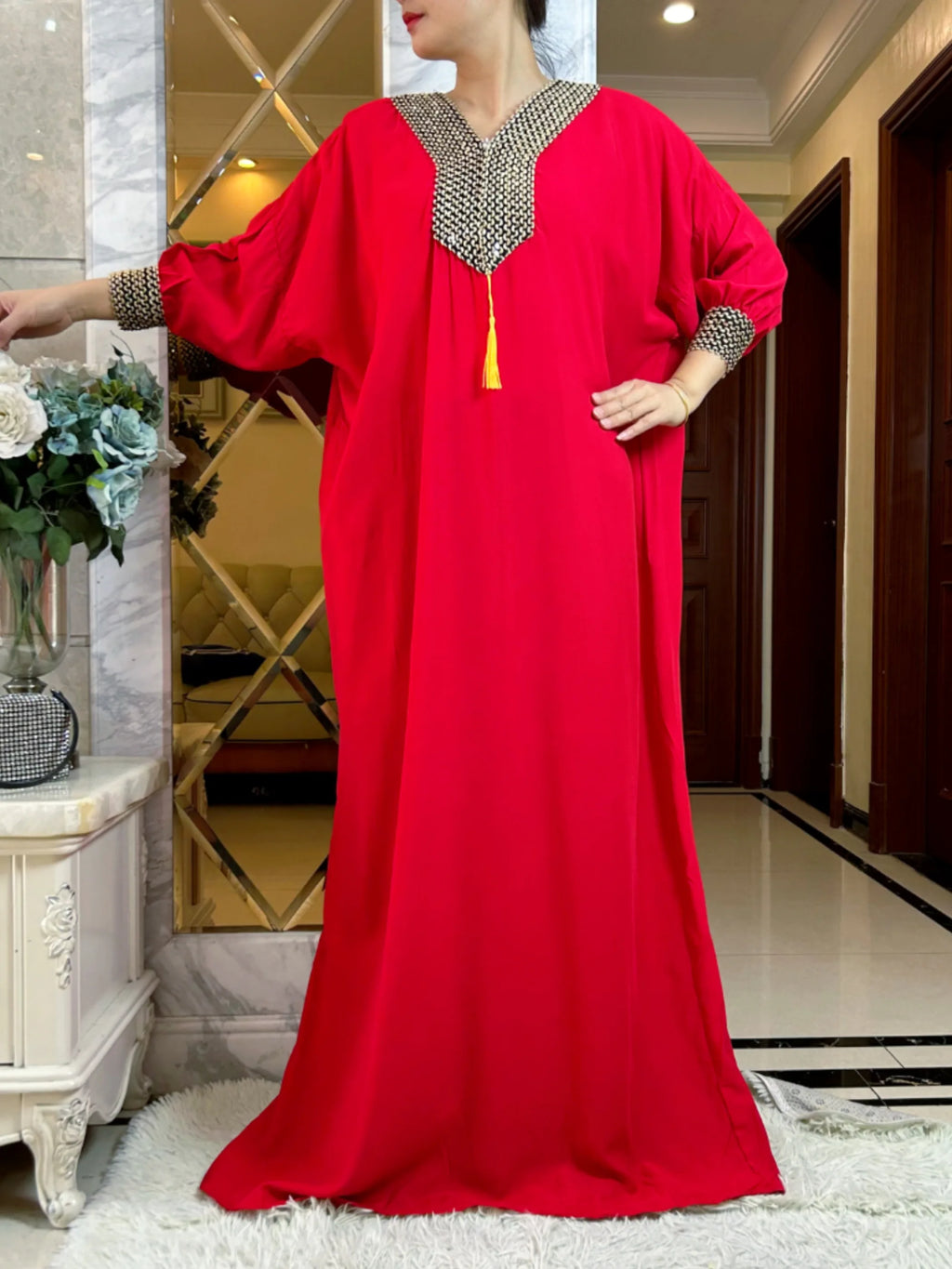 2025New Muslim Women Long Sleeve Autumn  Dress Cotton With Big Scarf Boubou Maxi Islam Women Dress African Abaya