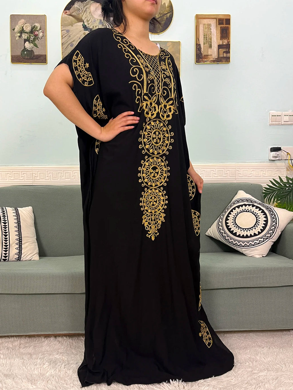 Muslim Pure Abayas For Women Dubai Islam Cotton Solid Color Loose Fit Caftan Marocain Femme Robe African Dresses With Headscarf