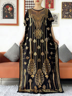 2024 Party Abaya Dress With Big Scarf Dubai Turkey Kaftan Muslim Loose  Abaya Women African Casual Maxi  Gold Stamping  Robe