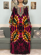 Mslim Abayas For Women Cotton Embroidery Printed Long Sleeves Loose Femme Robe African Boubou Dresses With 150x165cm Shawl Scarf