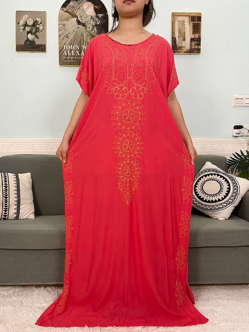 Muslim Pure Abayas For Women Dubai Islam Cotton Solid Color Loose Fit Caftan Marocain Femme Robe African Dresses With Headscarf