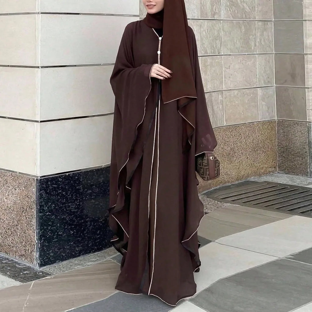Middle-East Ethnic Clothing Full Sleeve Loose Abaya Muslim Women Abayas Casual Solid Kaftans Jilbabs Islamic Maxi Dresses