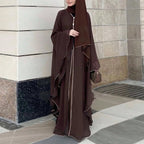 Middle-East Ethnic Clothing Full Sleeve Loose Abaya Muslim Women Abayas Casual Solid Kaftans Jilbabs Islamic Maxi Dresses