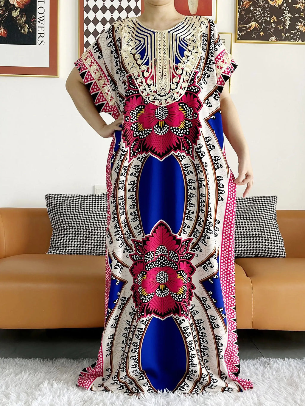 High Grade Design Dubai Women Abaya Long Sleeve Autumn  Dress Cotton With Big Scarf Boubou Maxi Islam Women Dress African Abaya