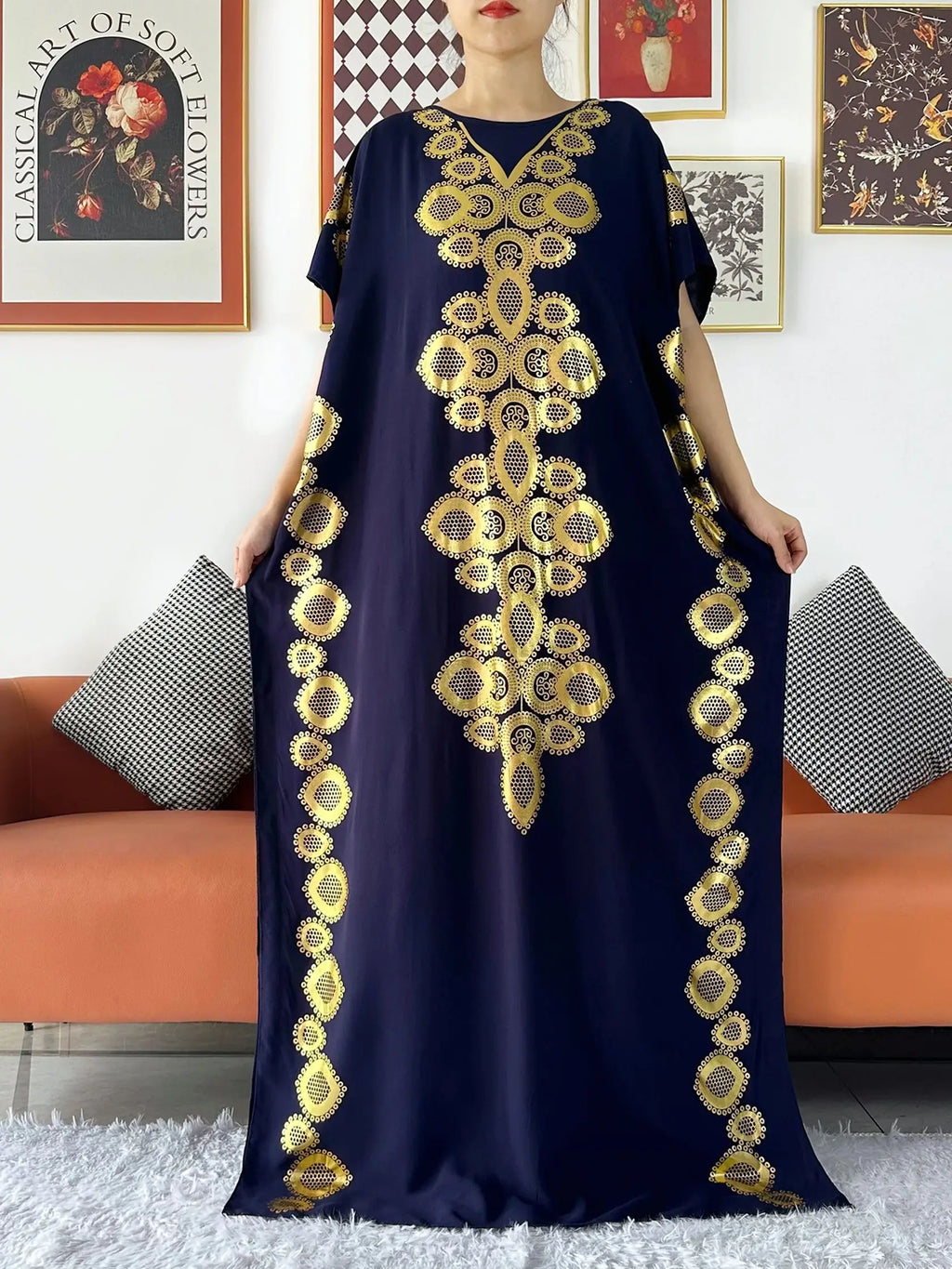 2024 Party Abaya Dress With Big Scarf Dubai Turkey Kaftan Muslim Loose  Abaya Women African Casual Maxi  Gold Stamping  Robe