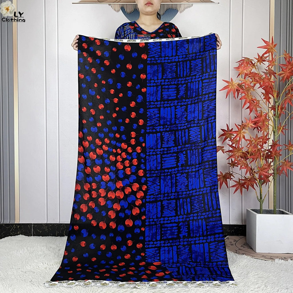 Summer Dubai Fashion Lady Clothing Soft Cotton Tie-dyed Loose Maxi Islam Women Short Sleeve African Abaya Dress With Big Scarf