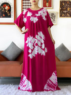 Latest Party Dress Tie-dry Printed Cotton Women Boho Maxi Dress Casual Holiday Fashion Party Dresses Indie Folk African Vestidos