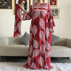 New Style African Dashiki Print Long Sleeve Loose Cotton Elegant Women  Abaya Long Dress Summer Maxi Casual Dresses Vestidos