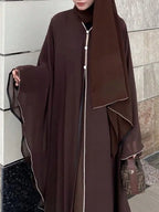 Middle-East Ethnic Clothing Full Sleeve Loose Abaya Muslim Women Abayas Casual Solid Kaftans Jilbabs Islamic Maxi Dresses