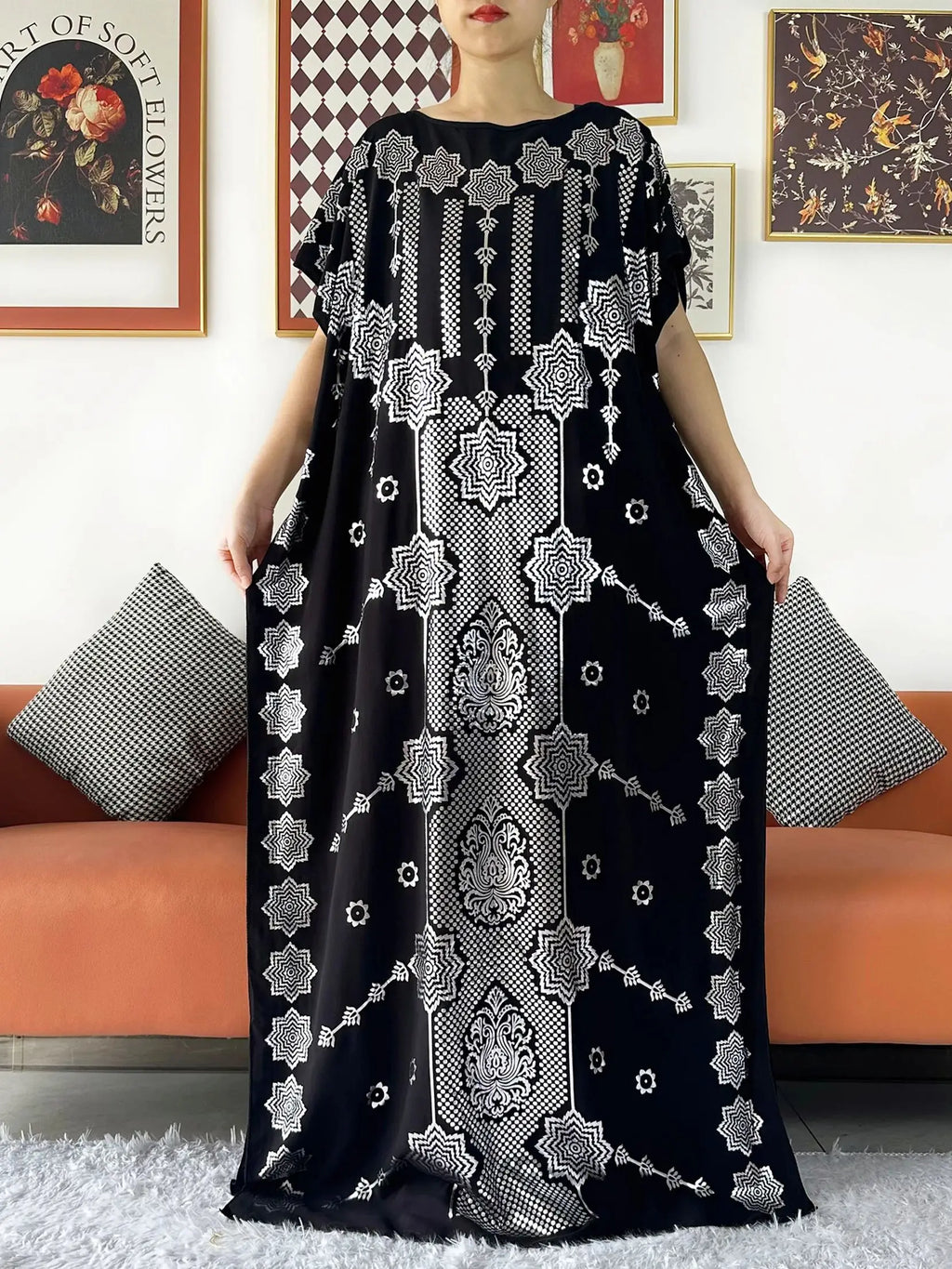 2024 Party Abaya Dress With Big Scarf Dubai Turkey Kaftan Muslim Loose  Abaya Women African Casual Maxi  Gold Stamping  Robe