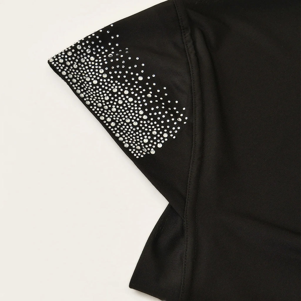 Diamond Malay Undercap Muslim Women Solid Color Inner Scarf Islamic Instant Hijab Ladies Cap Crystal Hemp Bonnet Hat 80*55cm