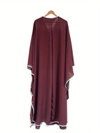 Middle-East Ethnic Clothing Full Sleeve Loose Abaya Muslim Women Abayas Casual Solid Kaftans Jilbabs Islamic Maxi Dresses