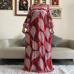New Style African Dashiki Print Long Sleeve Loose Cotton Elegant Women  Abaya Long Dress Summer Maxi Casual Dresses Vestidos