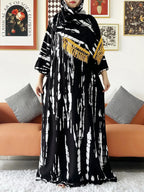 New Style African Dashiki Print Long Sleeve Loose Cotton Elegant Women  Abaya Long Dress Summer Maxi Casual Dresses Vestidos