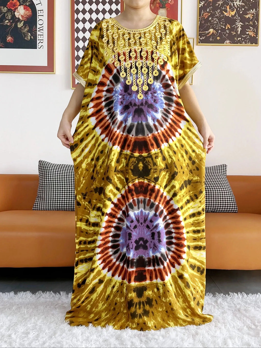 New Style African Summer Short Sleeve Dashiki Dresses Flora Loose Boubou Maxi Islam Women Casual Dress African Abaya Clothes