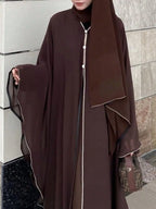Middle-East Ethnic Clothing Full Sleeve Loose Abaya Muslim Women Abayas Casual Solid Kaftans Jilbabs Islamic Maxi Dresses