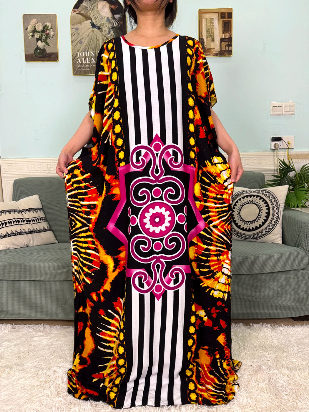 Abayas For Women 2025 Printed Cotton Soft Loose Fit Femme Robe African Islam Nigeria Dresses With 160x80 Tassels Shawl Sacrf