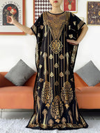2024 Party Abaya Dress With Big Scarf Dubai Turkey Kaftan Muslim Loose  Abaya Women African Casual Maxi  Gold Stamping  Robe