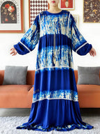 High Grade Design Dubai Women Abaya Long Sleeve Autumn  Dress Cotton With Big Scarf Boubou Maxi Islam Women Dress African Abaya