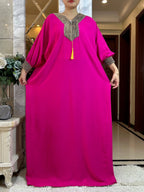 2025New Muslim Women Long Sleeve Autumn  Dress Cotton With Big Scarf Boubou Maxi Islam Women Dress African Abaya