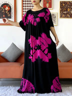 Latest Party Dress Tie-dry Printed Cotton Women Boho Maxi Dress Casual Holiday Fashion Party Dresses Indie Folk African Vestidos