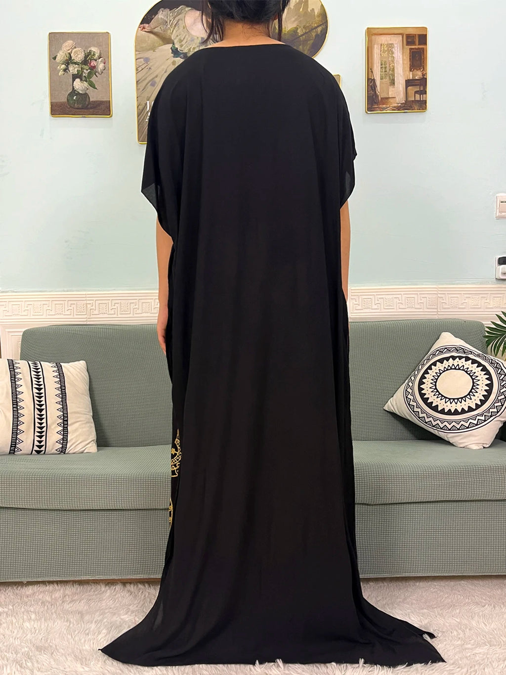 Muslim Pure Abayas For Women Dubai Islam Cotton Solid Color Loose Fit Caftan Marocain Femme Robe African Dresses With Headscarf