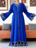 New Muslim Women Loose Abaya Chiffon Diamond Long Sleeve Casual Clothing African Abaya Women Robe Dubai Turkey Islamic Robe