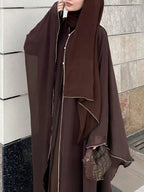 Middle-East Ethnic Clothing Full Sleeve Loose Abaya Muslim Women Abayas Casual Solid Kaftans Jilbabs Islamic Maxi Dresses