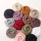 Solid Color Cotton Triangle Scarf Muslim Hijab Shawls Woman Soft Wraps Lady Fashion Causal Turban Islamic Jersey Headband